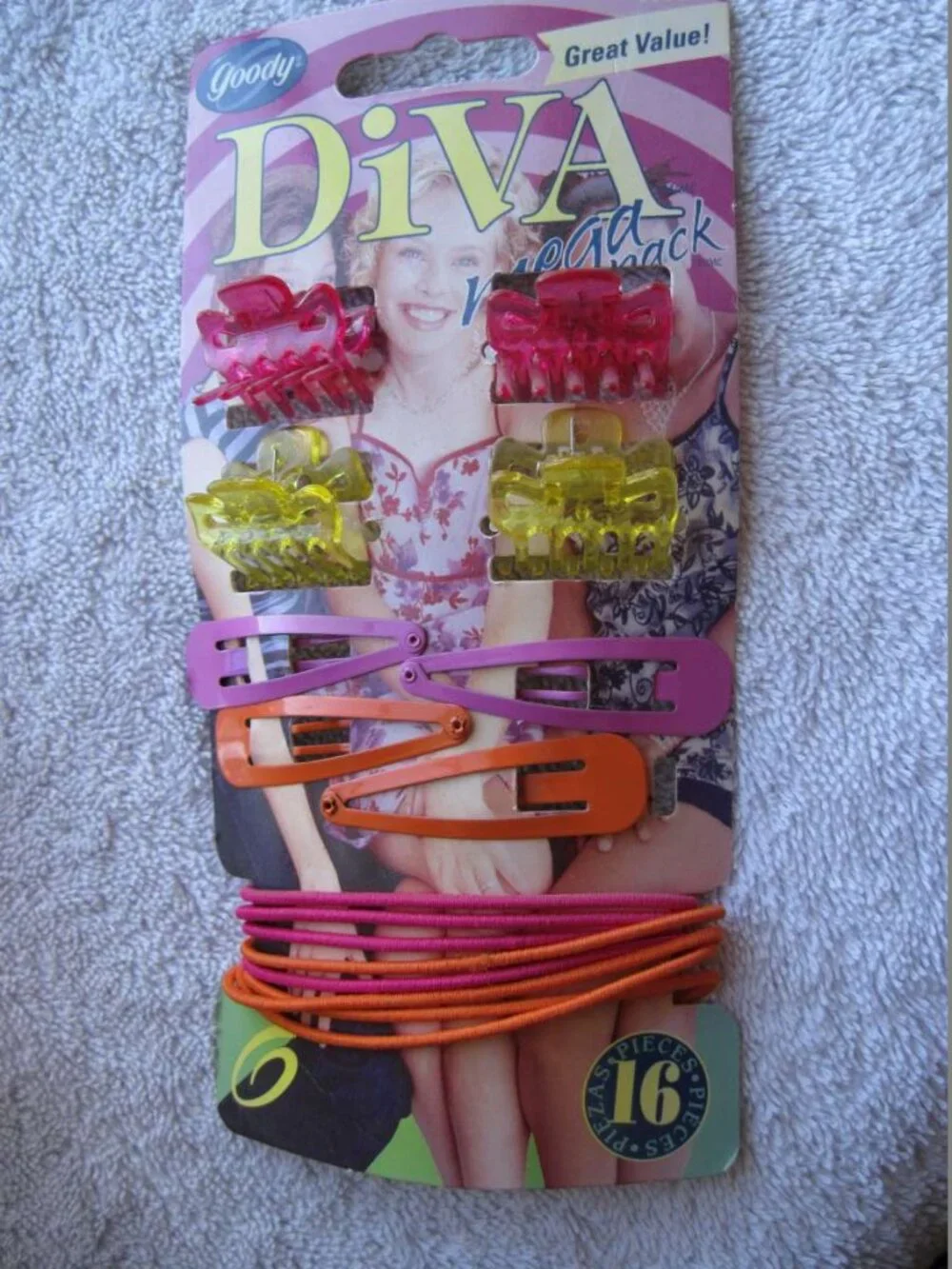 Goody Diva 16 Piece Mega Pack 2001 Inch Wide Plastic Jaw Claw Painted Snap Clips